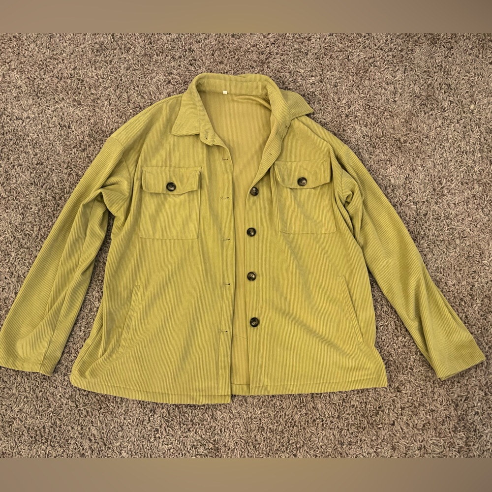 Mustard/Yellow corduroy shacket, over-sized Large.